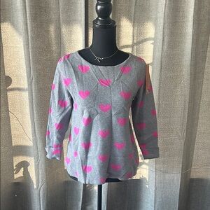 Cynthia Rowley Gray heart Blouse with Relaxed Fit
